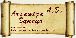 Arsenije Dančuo vizit kartica